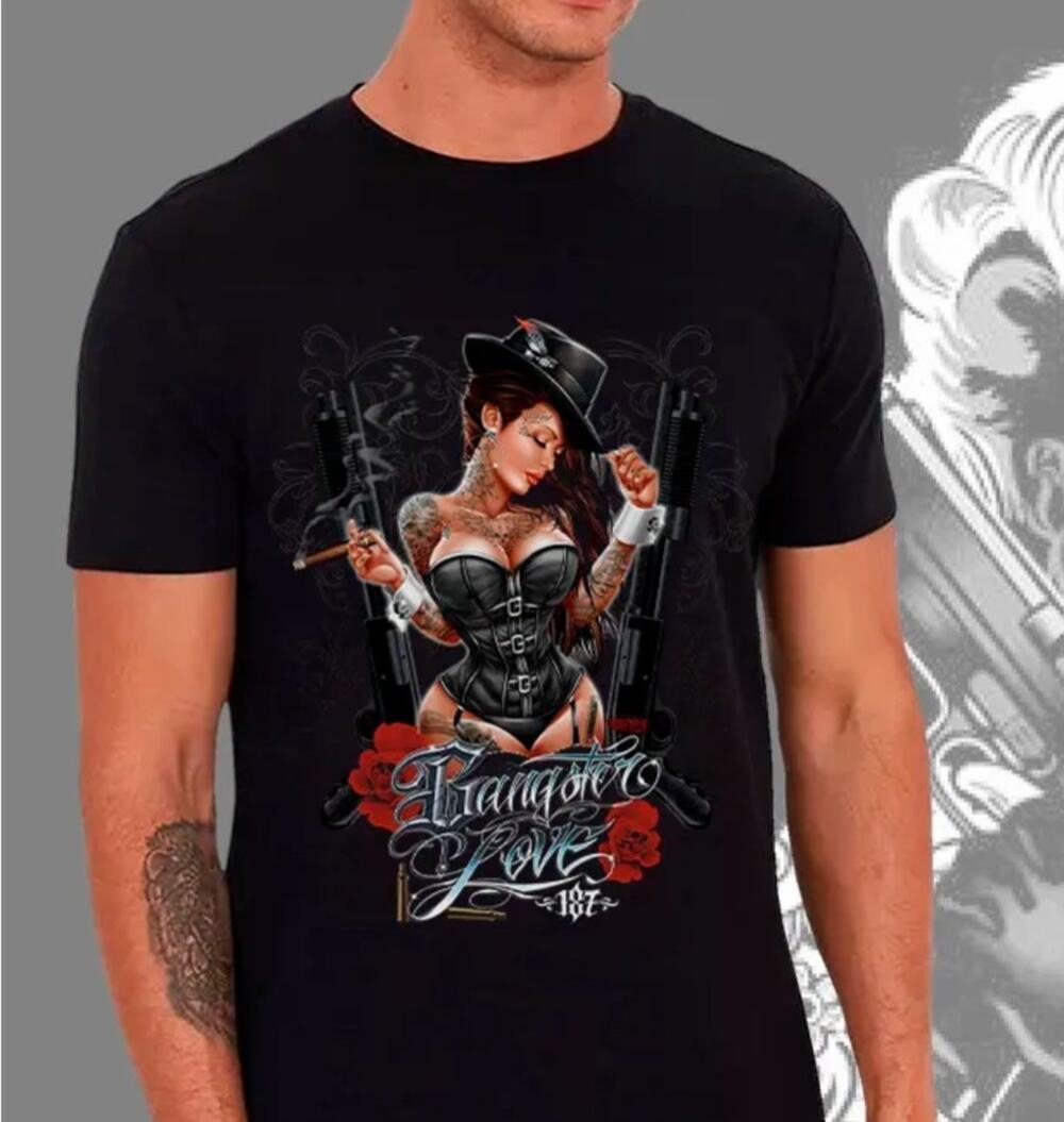 One Eight Seven T- Shirt Cholo Gangster Love 187 Avenue Boobs Tattos Graphic XL